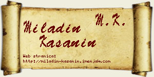 Miladin Kašanin vizit kartica
